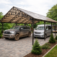 Навіс для авто PRO100 двоскатний 6х14