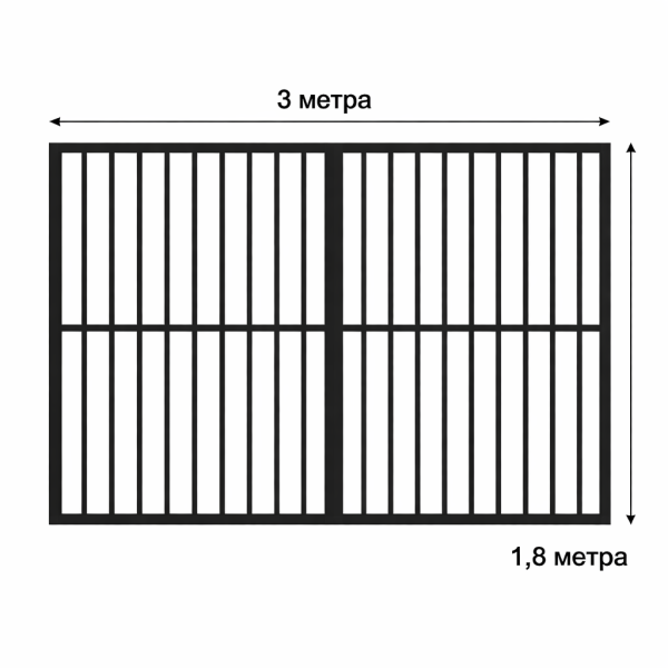 Ворота розпашні металеві 3,0х1,8 м, арт. А-101