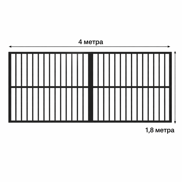 Ворота розпашні металеві 4,0х1,8 м, арт. А-101