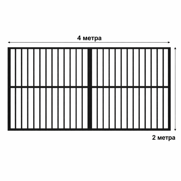Ворота розпашні металеві 4,0х2,0 м, арт. А-101