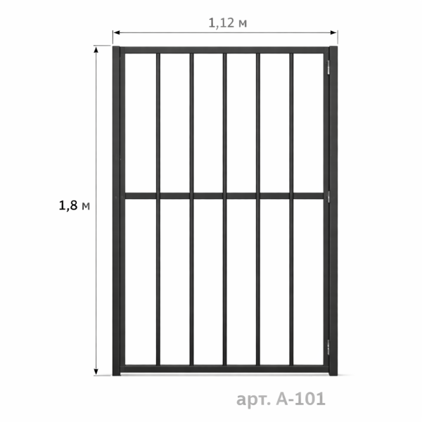 Калитка металлическая 1,12х1,8 м, арт. А-101