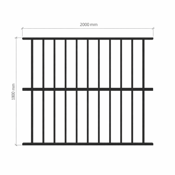 Забор металлический секция 2,0х1,8 м, арт. А-101