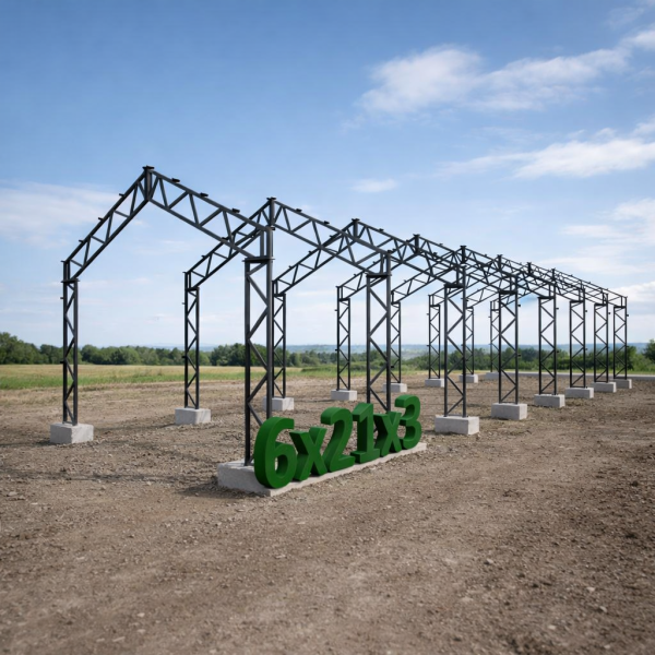 Двосхилий ангар серія "Аграрник" 6х21х3 (126 м²)